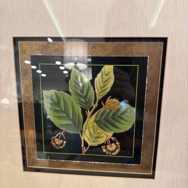 Black Botanical Leaf Print