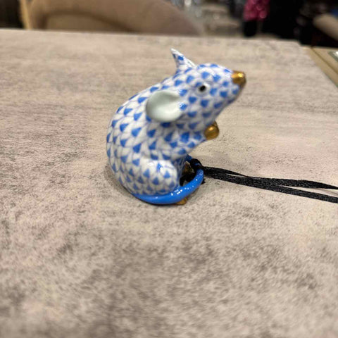 Blue & White Herend Mouse