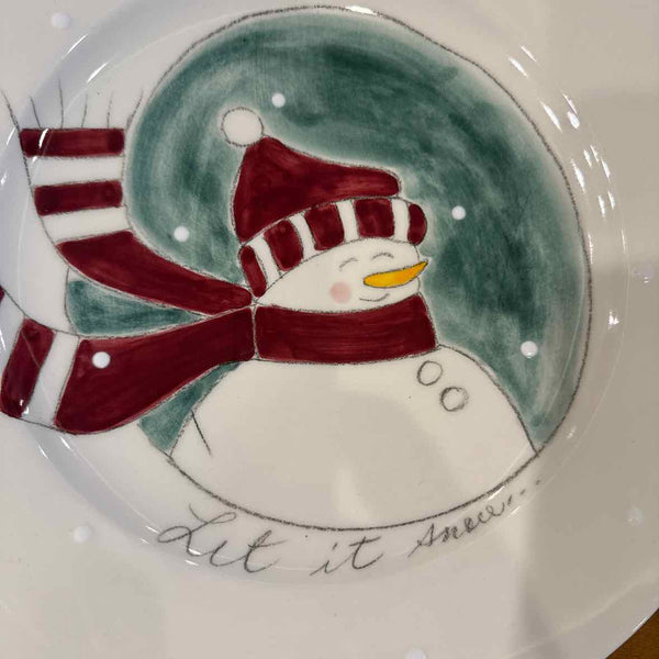 Rd "Let It Snow" Ceramic Plate