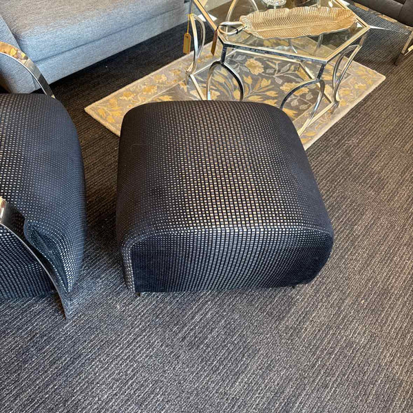 Black & White Contempo Chair & Ottoman