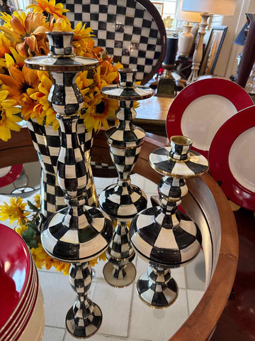 McKenzie-Childs Set of 3 Candle Holders