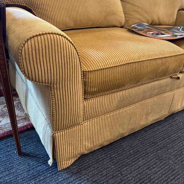 Ethan Allen Khaki & Red Striped Loveseat