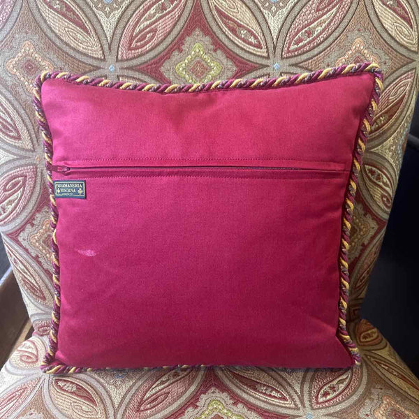 Cranberry Pillow With Cording