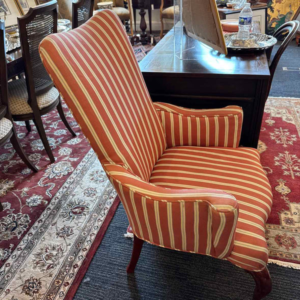Pink Striped Arm Chair