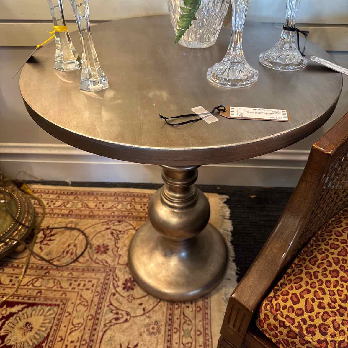 Silver Pedestal Table