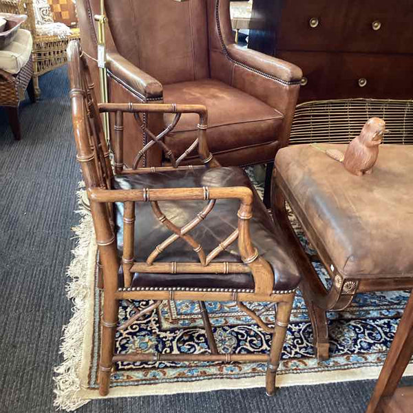 Faux Bamboo Leather Side Chair