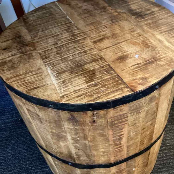 Rustic Barrel Side Table