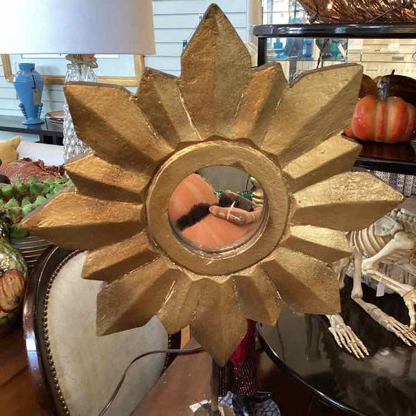 Gold Starburst Mirror On Base