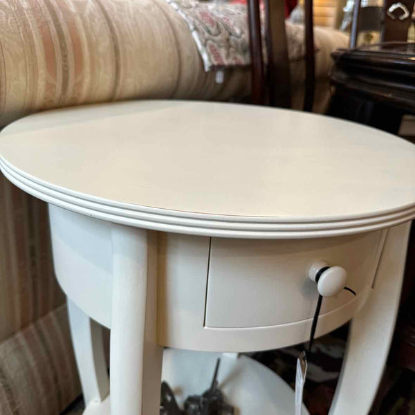 Cream Round Nightstand