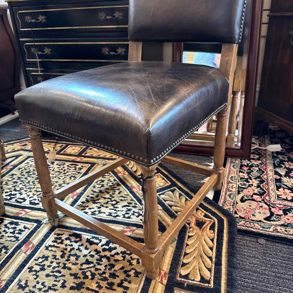 Rustic Leather Side Chair