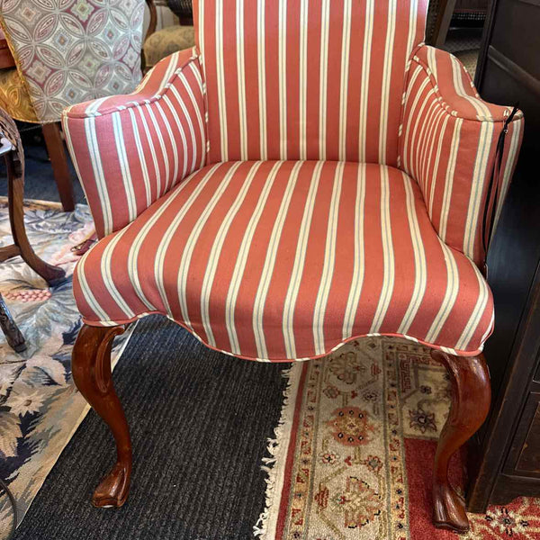 Pink Striped Arm Chair