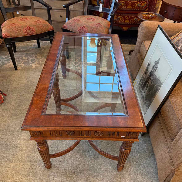 Hekman Coffee Table with Glass Top