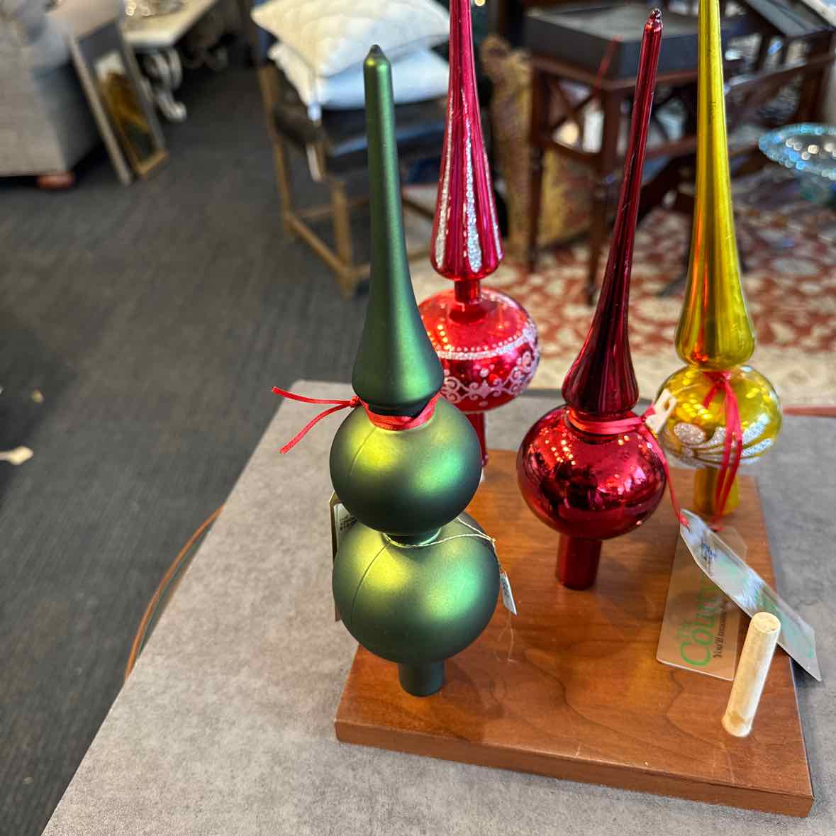 Green Matte Glass Tree Topper