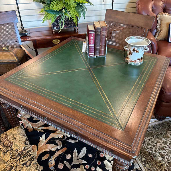 Leather Top Game Table