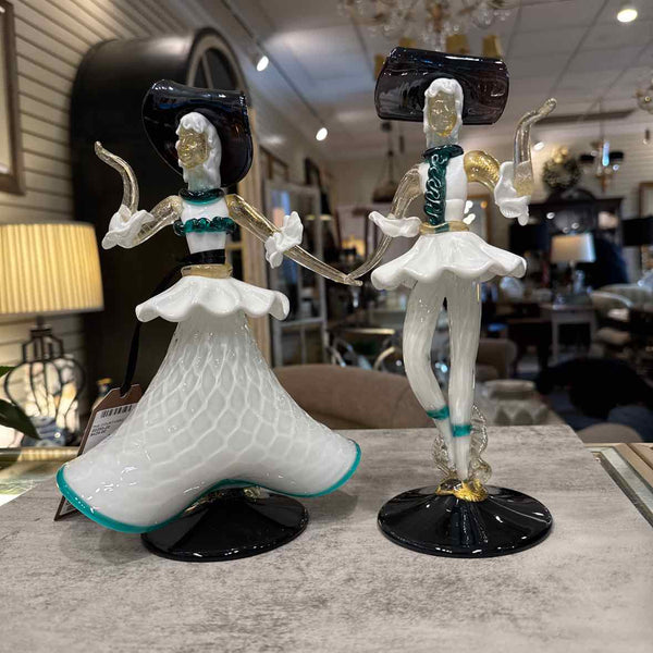 Pairof  Venetian  Murano Glass Dancers