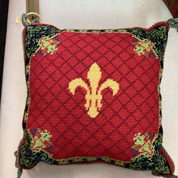 Red Needlepoint Pillow