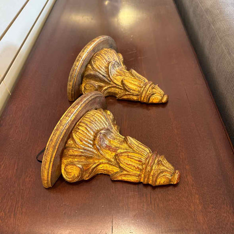 Pair Of Italian Florentine Wall Shelves