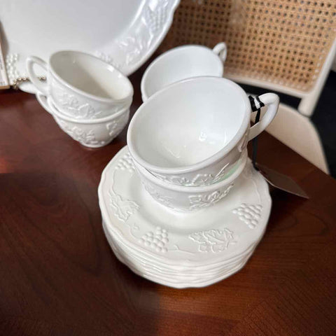 Six Indiana/Colony Milk Glass Cups And  Saucers