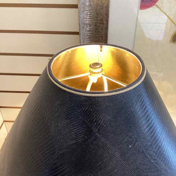 Stiffel Brass Lamp w/Black Shade