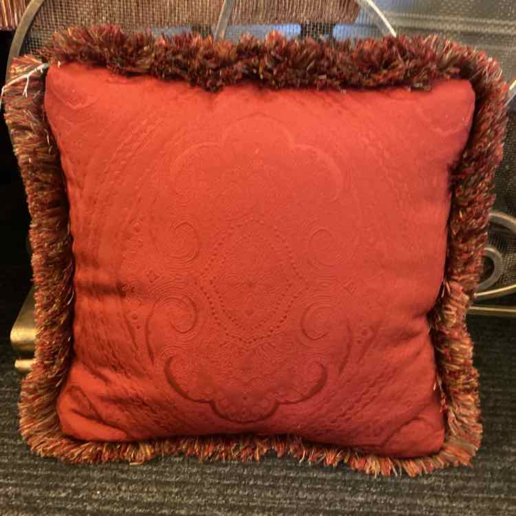 Red Pillow w/Fringe Ethan Allen