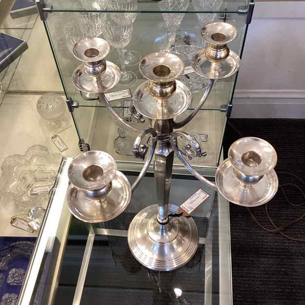 Silver Plate And Brass Candelabra