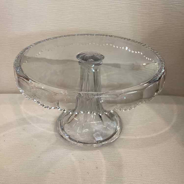 Glass Cake Plate Scalloped