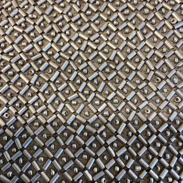 Silver Beaded Ethan Allen Pillow