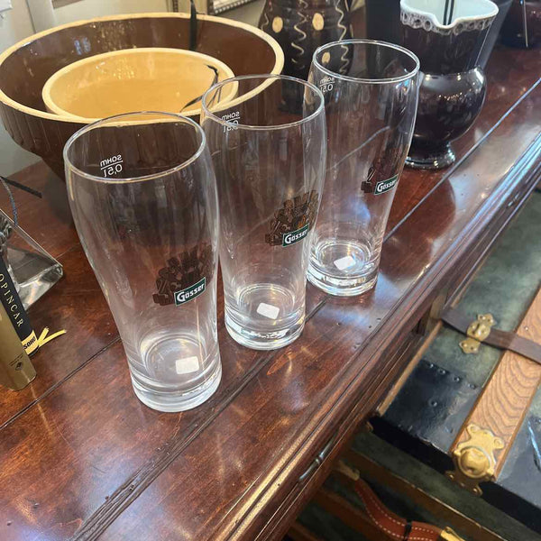 3 Gosser Beer Glasses