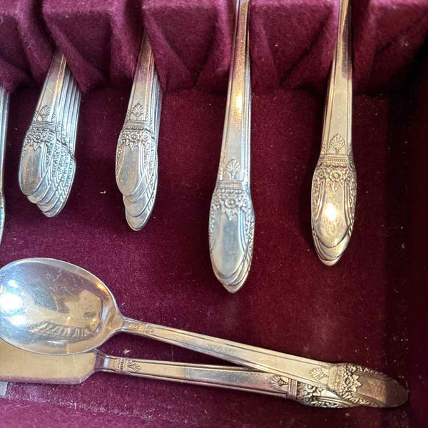77 pc. "First Love" Silverplate Flatware