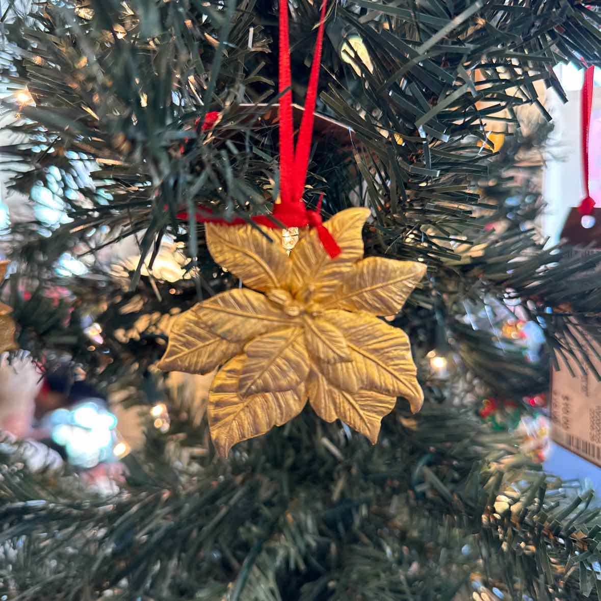 Gold Plated Poinsettia Ornament