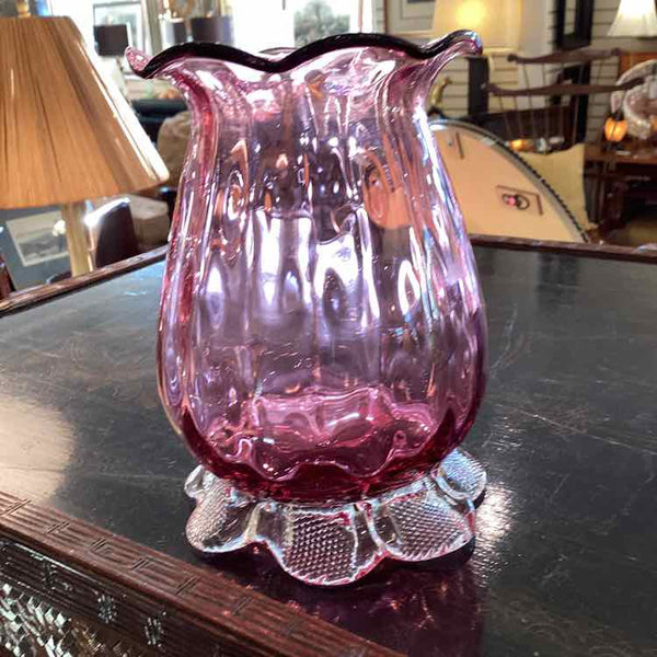 Vintage Cranberry Glass Vase