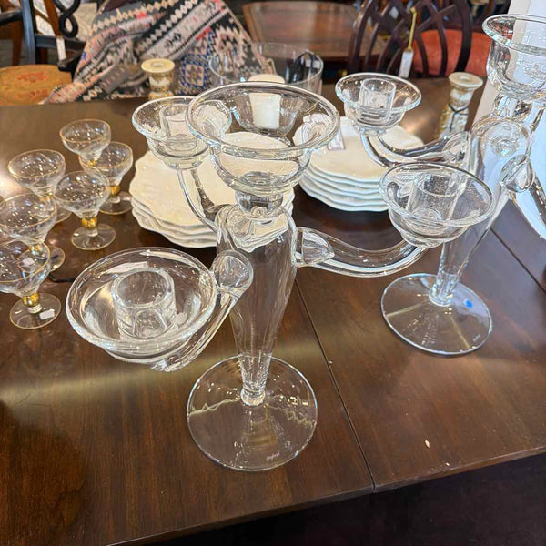 Pair of Cleyborgh 3 Arm Candleholders