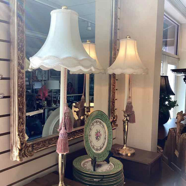 Pair of Brass Candlestick Lamps