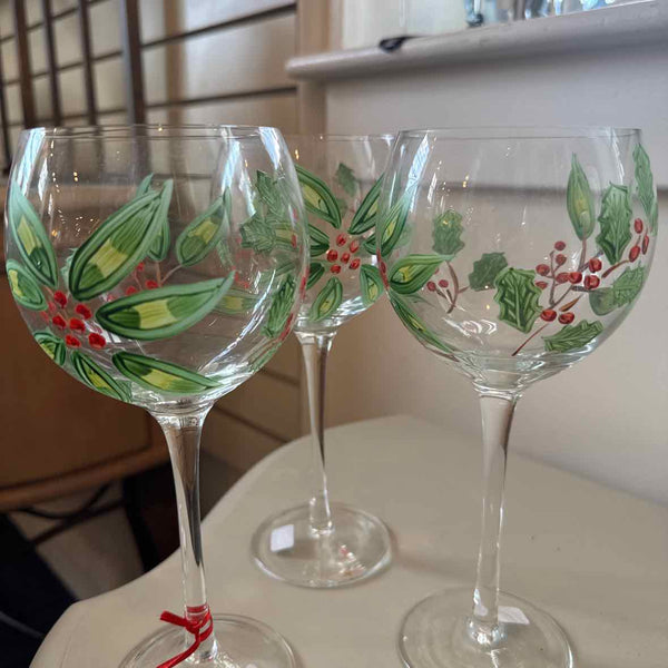 Three Handpainted Goblets