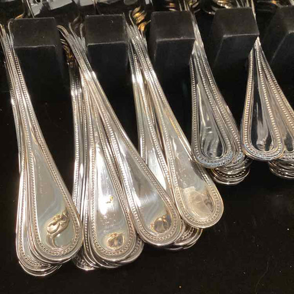 130 pc. Wallace "Continental Bead"  Flatware with Red Hand Painted ChestServing