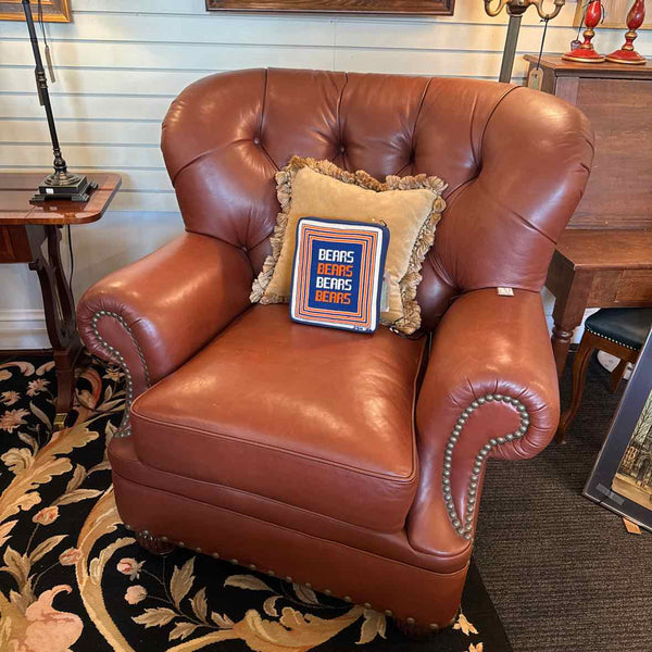 Large Leather Chair & Ottoman