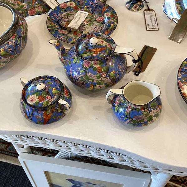 Crown Ducal Tea Pot With Creamer And Sugar
