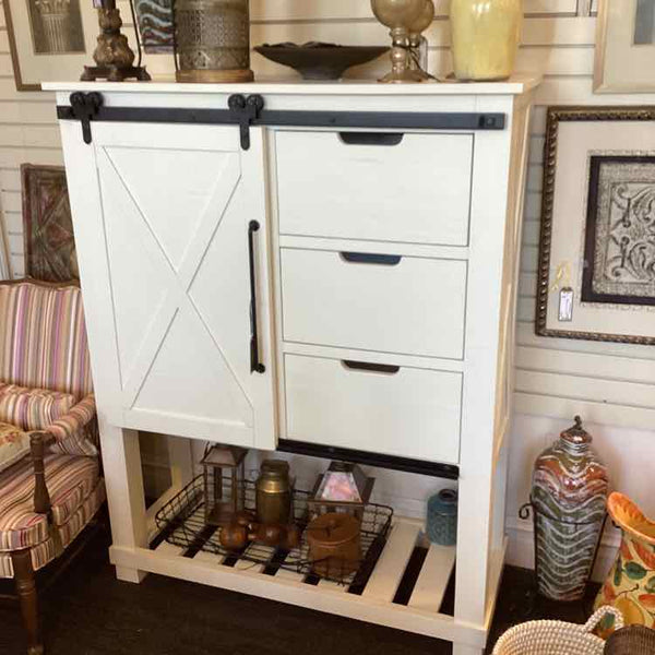 White Barn Door Cabinet