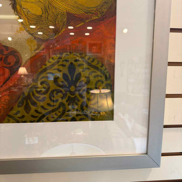 Framed "Women & Still Life, & Dove" by Olvar