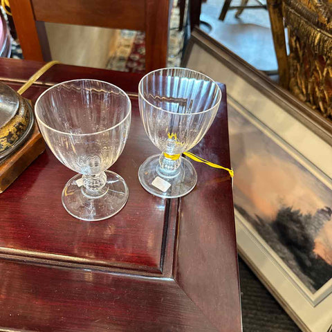 2 Crystal Cordial Glasses