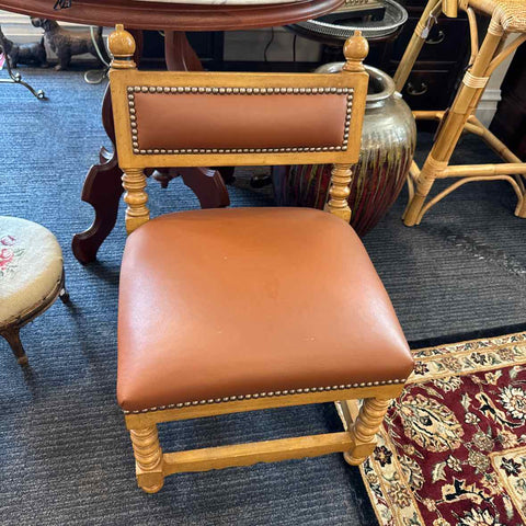 Brown Leather Fireside Chair