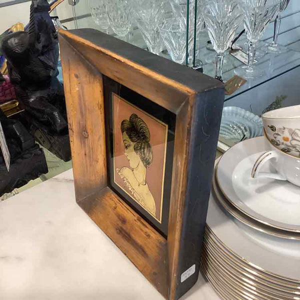 Reverse Painted Glass Portrait