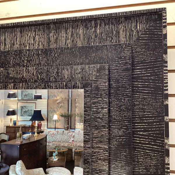Black Mirror with Zebra Wood Frame