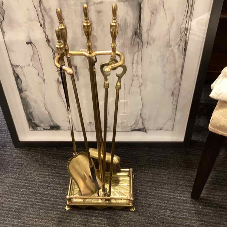 Brass Fireplace Tools - 5 Piece