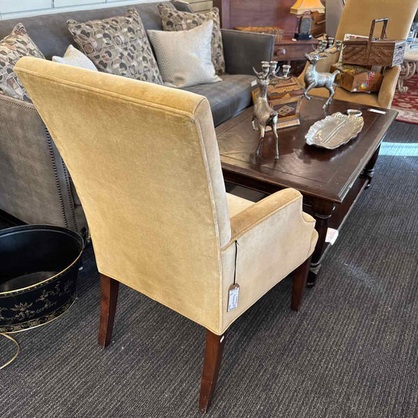 2 Gold Velvet Arm Chairs