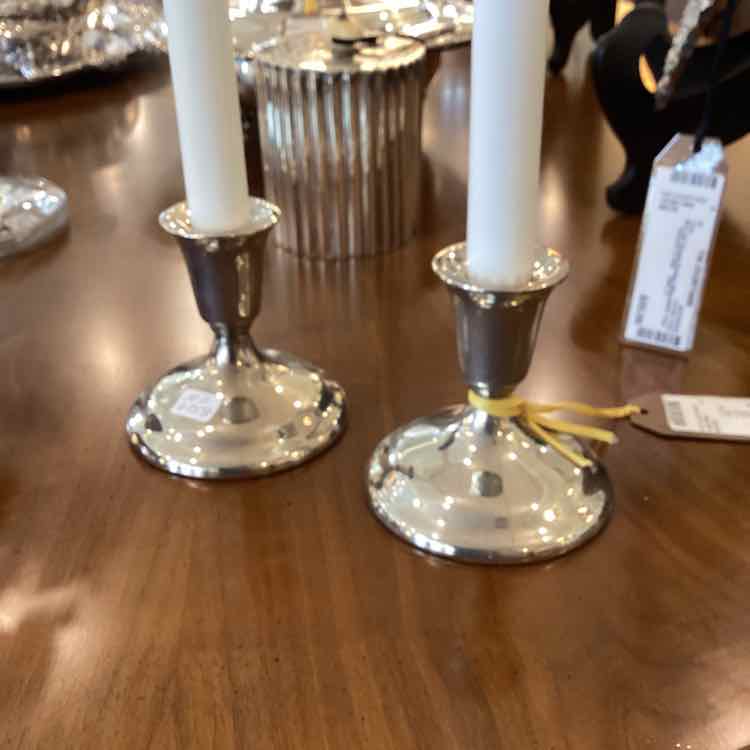 Pair Of Silverplate Candleholders/Wm. Rogers