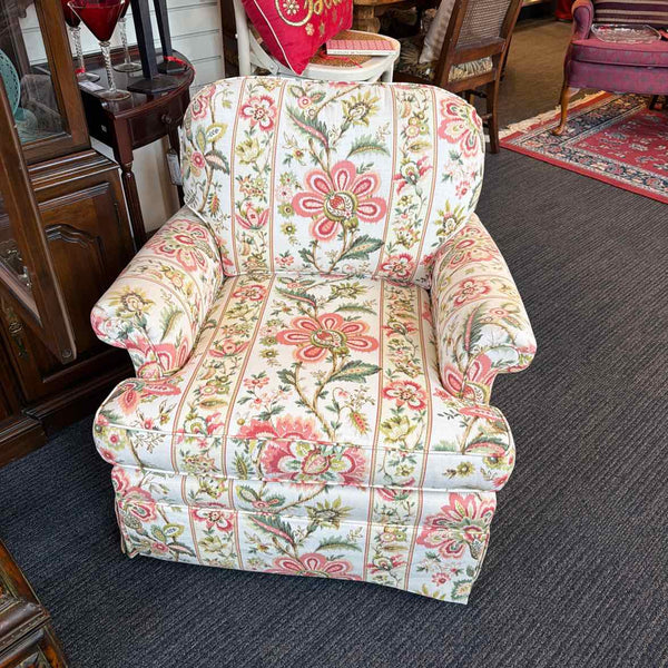 Ethan Allen Linen Blend Swivel Chair
