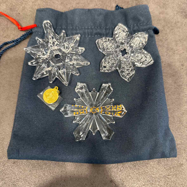 3 Waterford Snowflake Ornaments w/Box