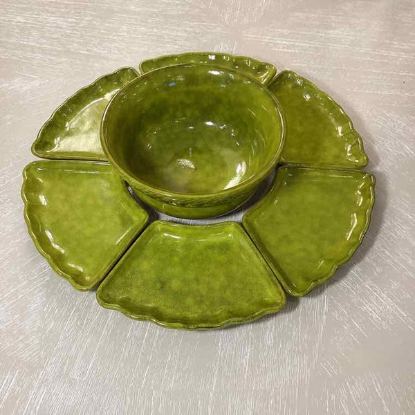 Italian PV Village MCM Bowl with 6 Small Trays
