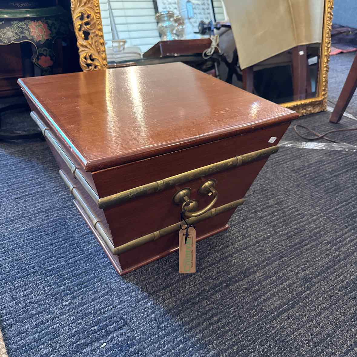 Wooden Wine Cooler w/Brass Handle